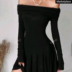 Elegant Black Off-Shoulder Dress